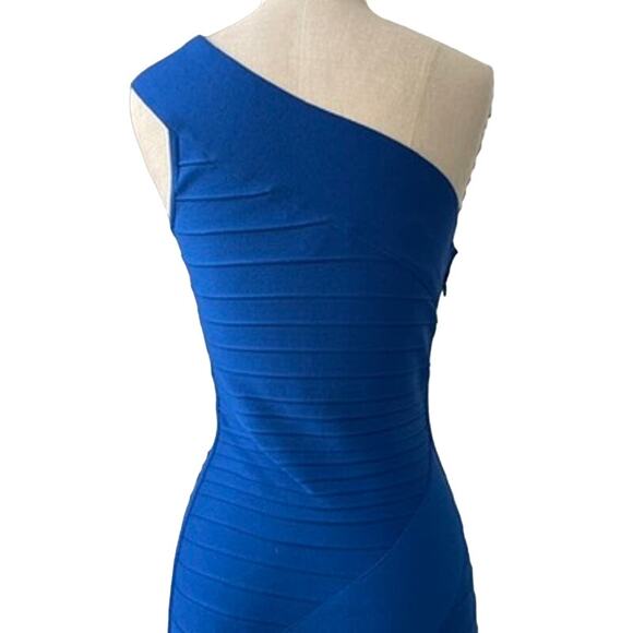 Dress the Population Blue One Shoulder Fitted Dress - Picture 8 of 13